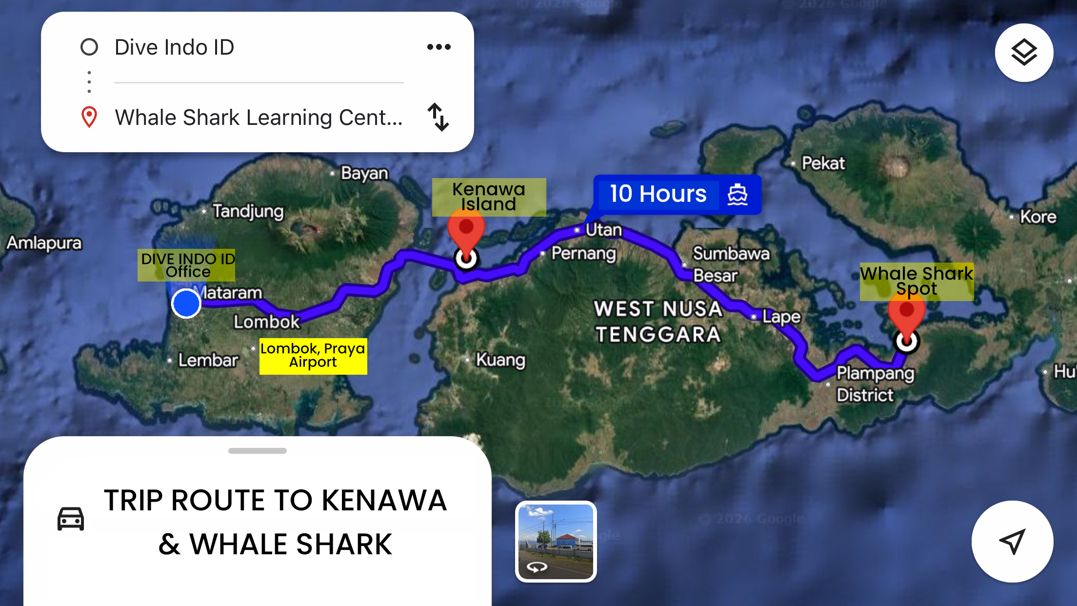 Trip Route kenawa & whale shark